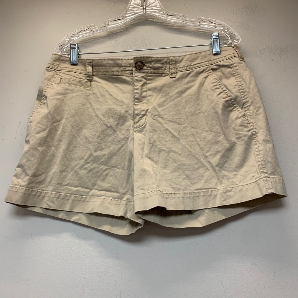 Old‎ Navy Perfect 5" Shorts Women 12 Tan Good Khaki Chino Stretch Pockets
